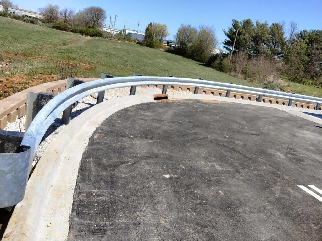 guard rail for a street bend